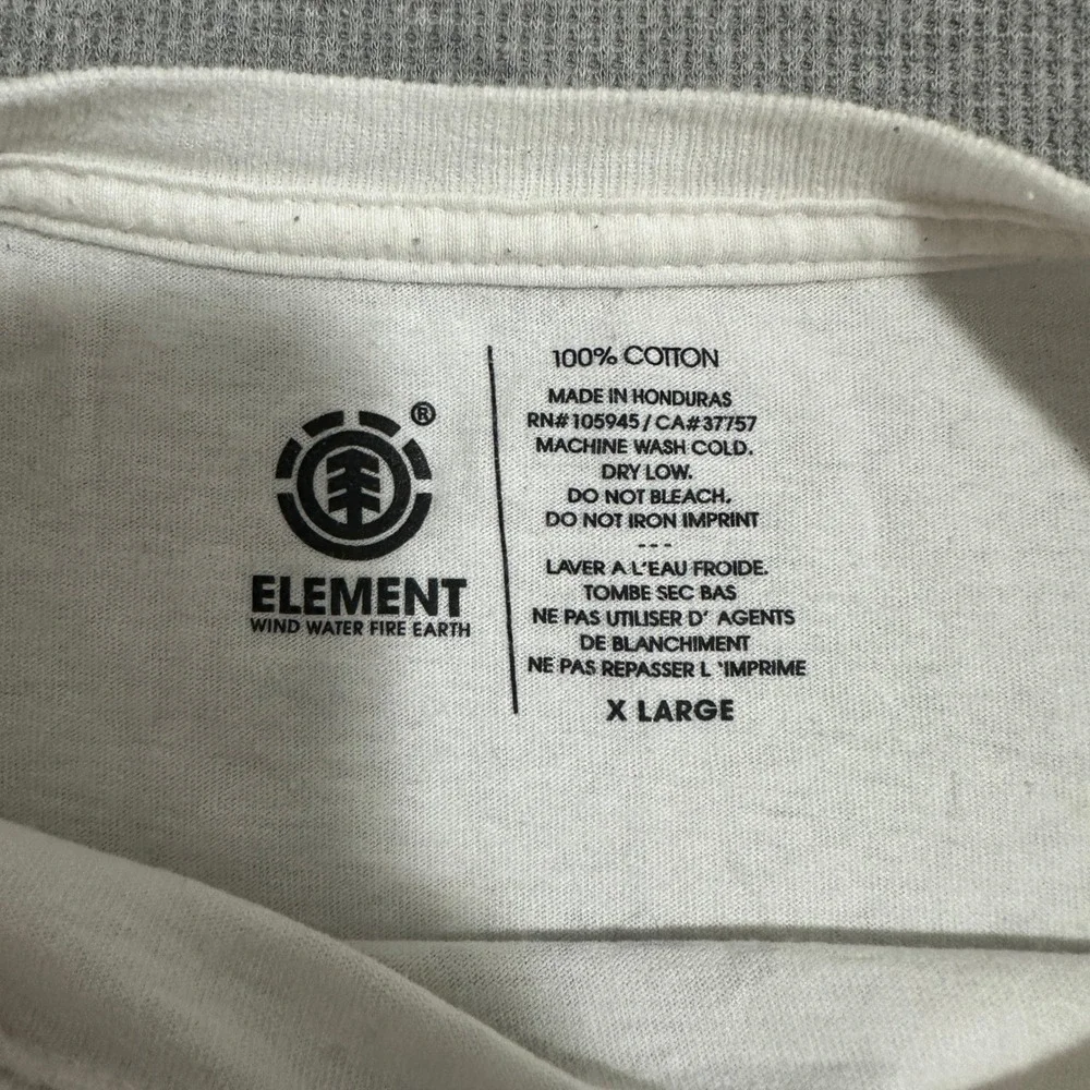 Element Graphic T-Shirt Short Sleeve Skateboard‎ Streetwear Logo White Mens XL